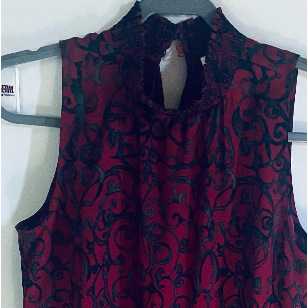 1. State High Button Collar A-Line Sleeveless Dress